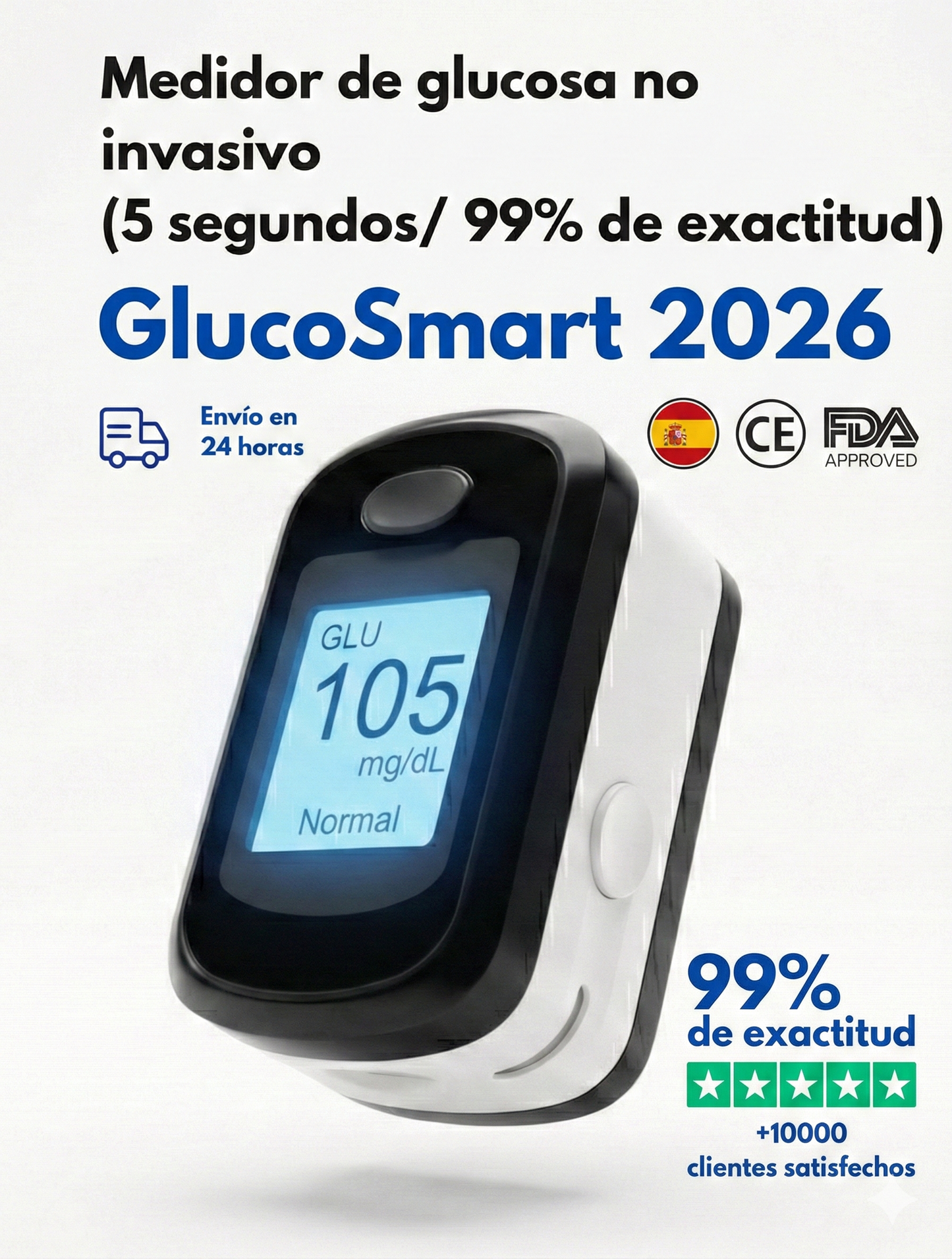 Medidor de Glucosa Sin Pinchazos® 2026 - Pedir Y Pagar En Entrega✅